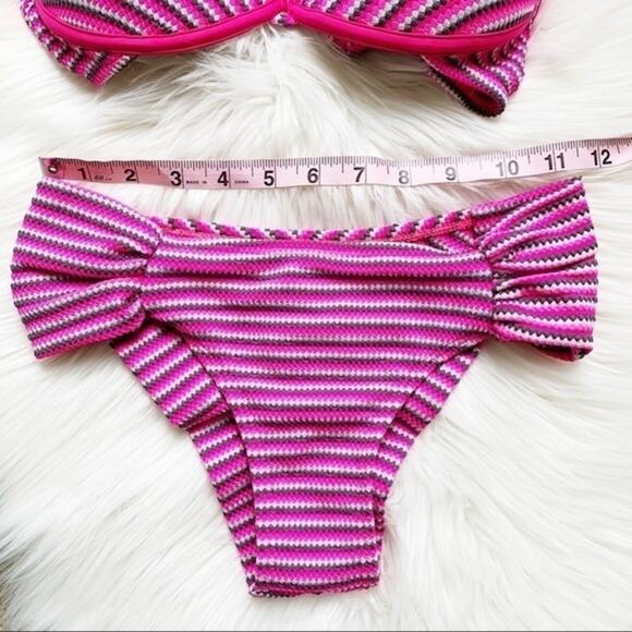 Chevron Pink Brazilian Halter Bikini Set Size M - Picture 4 of 8